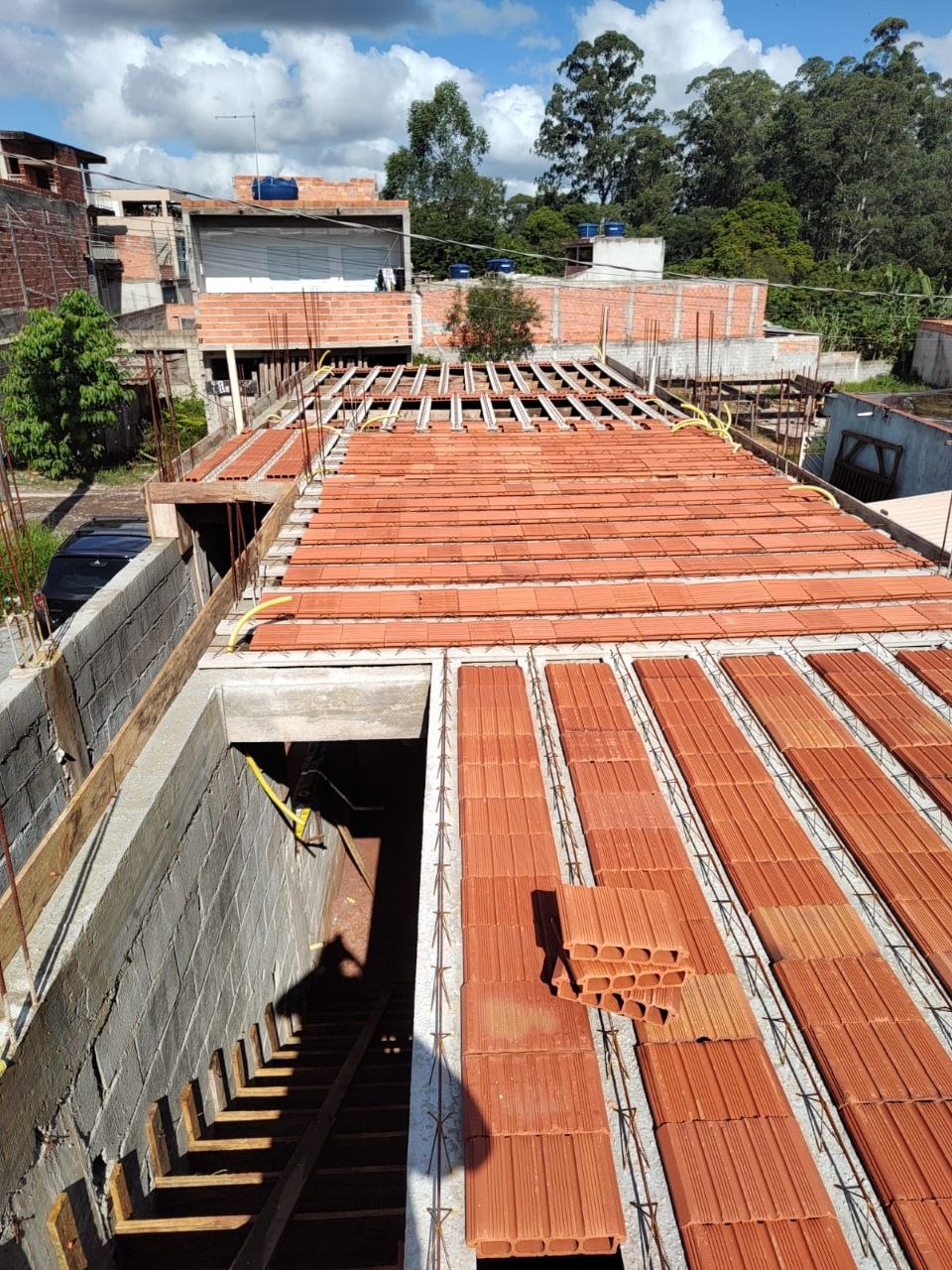 Laje com tavela cerâmica